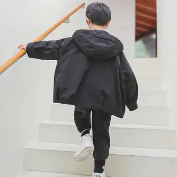 Drenge' Efteråret Pels Mode Nye Børns Jakke Solid Farve Cool Flere Lommer Casual Top Drenge' Trendy Tøj