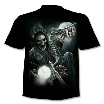 Drop Skib Sommeren Nye 3d-Skull T-Shirt Mænd Og Kvinder Hip Hop Sjove Casual T-Shirt Kort Ærme O-Hals Top Mode Harajukut-Shirt