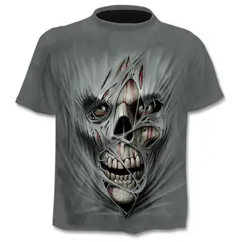 Drop Skib Sommeren Nye 3d-Skull T-Shirt Mænd Og Kvinder Hip Hop Sjove Casual T-Shirt Kort Ærme O-Hals Top Mode Harajukut-Shirt