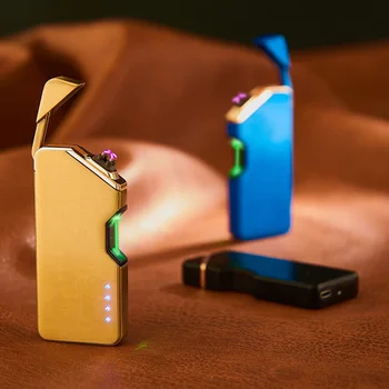 Dropship Leverandører Metal Lettere For Cigar Stearinlys piberygning Tilbehør USB-Vindtæt omgivende luft. flammeloes Lightere Hot Salg