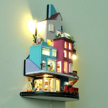 Dust Cover Dukke Hus Diy Miniature 3D Kan Hænges Træ-Miniaturas Dukkehus Legetøj Til Børn Fødselsdag Gaver Casa Toy