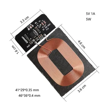 Dykb 5V 1A 5W Qi Trådløse Oplader Modtager Modul Kredsløb + Spole Opladning Universal TI chip DIY mobiltelefon batteri