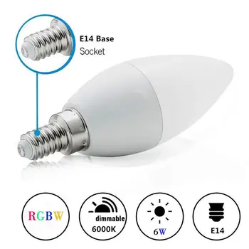 E14 Led Candle Bulb Farver Ændre sig Dæmpbare LED Lampe Fjernbetjening Pære Til Hjemmet Bar Part Candle Lys Energibesparelser