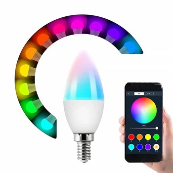 E14 Led Candle Bulb Farver Ændre sig Dæmpbare LED Lampe Fjernbetjening Pære Til Hjemmet Bar Part Candle Lys Energibesparelser