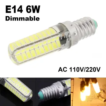E14 LED Pære 110V/220V Dæmpbare LED-lampe 6W Silikone Majs Lys Lysekrone Erstatte Halogen Lampe Majs lampe