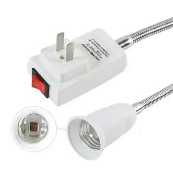 E27 Sokkel Adapter med On/Off Switch til OS Plug,Fleksibel Udvidelse Lampe Pære Holder Converter