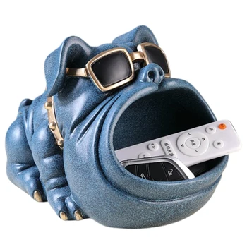 E7CC 3D Cool Hund Figur Store Mund Dog opbevaringsboks Nøgle, Telefon, Bruser Diverse opbevaringsboks Art Skulptur Tabel Home Decor
