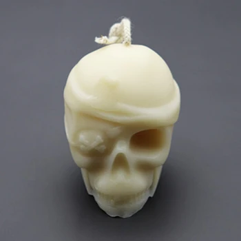 E8BD Håndlavet Halloween 3D Kranium Stearinlys Epoxy Harpiks Skimmel DIY Gips Silicone Mould