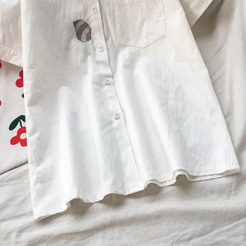 EBAIHUI Sommeren Kvinders Korte Ærmer Polos Dyr Broderet Bluse Shirt Kvinde, Hvid Skjorte Løs Fritids-Shirts Top