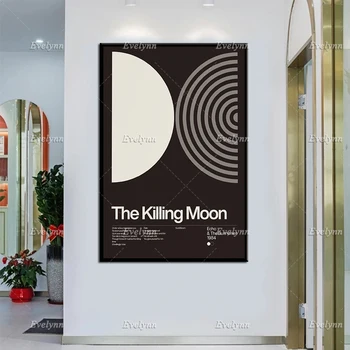 Echo & The Bunnymen - The Killing Moon - 1984,Ny Bølge Sang Minimalistisk Schweiziske Grafiske Design Plakat Kunst Print Home Decor Lærred