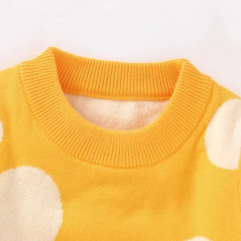 Efterår og Vinter Baby Piger Sweater Polka Dot Print, Strik Pullover med Lange Ærmer Nyfødte Spædbarn Varme Bløde Toppe, Mode Tøj 0-24M