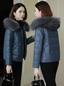 Efterår og vinter Nye 2020-ægte læder frakke kvinder short koreansk stil fåreskind ned jakke