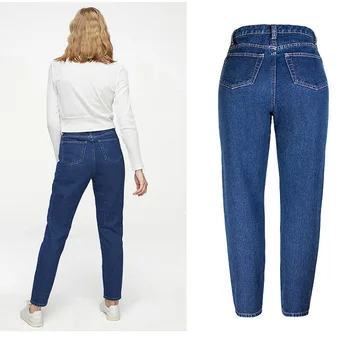 Efteråret Høj Talje Jeans Kvinde Plus Size Blå Denim Bukser Efteråret Salg Poster 2021 Fremme Engros Tøj Gratis Shiping