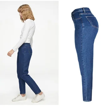 Efteråret Høj Talje Jeans Kvinde Plus Size Blå Denim Bukser Efteråret Salg Poster 2021 Fremme Engros Tøj Gratis Shiping
