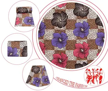 Efteråret Sæsonåben Afrikanske Print Stof Lilla Violet Polyester af Høj Kvalitet Hånd Sewning Designer Nigeria Kjoler til Kvinder FP6359
