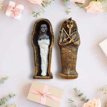 Egyptiske Farao Dronning Mumien Mummy Kisten Khufu Pyramiden Magic Prop Hellige Magi Harpiks Ornament Statue Udsmykning Af Forbrugsstoffer