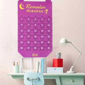 Eid Mubarak Indretning Ramadan Mubarak Stof Nedtælling Kalender Ramadan Dekorationer Til Hjemmet Muslimske Ramadan Kareem Festartikler