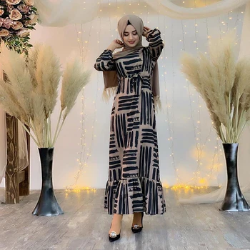Eid Mubarek Muslimske Mode Dubai Abaya Tyrkiet Hijab Sommer Kjole Kaftan Kaftan Islam Tøj Til Kvinder Robe Femme Ete Vestidos
