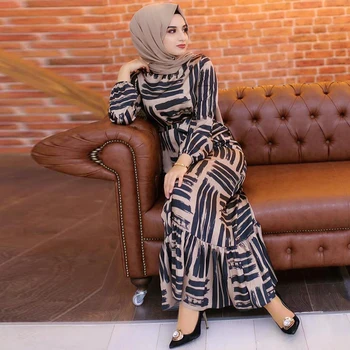 Eid Mubarek Muslimske Mode Dubai Abaya Tyrkiet Hijab Sommer Kjole Kaftan Kaftan Islam Tøj Til Kvinder Robe Femme Ete Vestidos