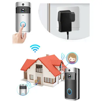 EKEN V5 Wifi Smart Home Video Wi-fi Dørklokken Med EU Stik 18V Afgift AC Transformer Oplader