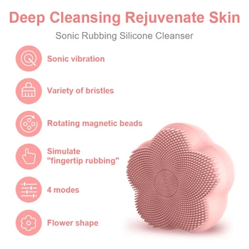 El-Facial Cleansing Børste IPX7 Vandtæt Vibrationer Drevet Facial Rengøring Silikone Huden Pore Renere Massage