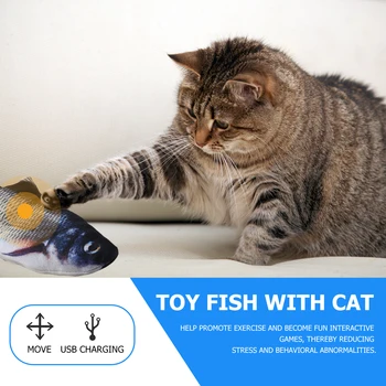 El-Kat Legetøj Fisk USB Oplader Interaktive Realistisk Kat Tygge Bide Legetøj med Katteurt floppy Fisk Cat Cat toy Toy Logrer