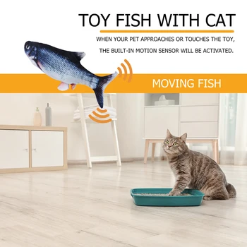 El-Kat Legetøj Fisk USB Oplader Interaktive Realistisk Kat Tygge Bide Legetøj med Katteurt floppy Fisk Cat Cat toy Toy Logrer