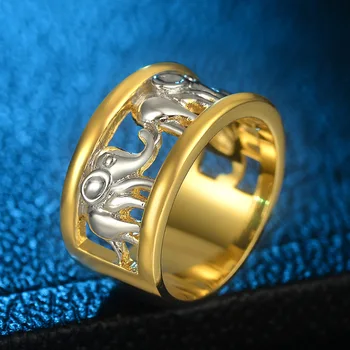 Elefant 925 Sølv Ringe Guld Vintage Ring For Kvinder, Par, Piger Søde Zircon Passer Engagement Bryllup Party Mode 2021 Ny