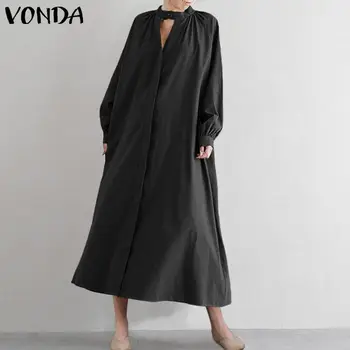 Elegant Part, Lang Kjole, Sommerkjole 2021 Vintage Solid Vestidos Boheme Stranden Sundress Femininas Robe Femme