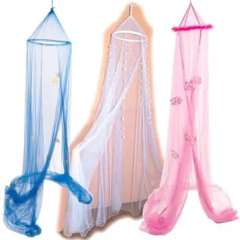 Elegante Blonder Net Dækker Prinsesse Runde Kuppel Sengetøj Net Bed Myggenet Hot Salg
