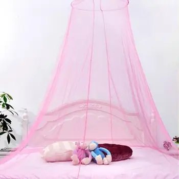 Elegante Blonder Net Dækker Prinsesse Runde Kuppel Sengetøj Net Bed Myggenet Hot Salg
