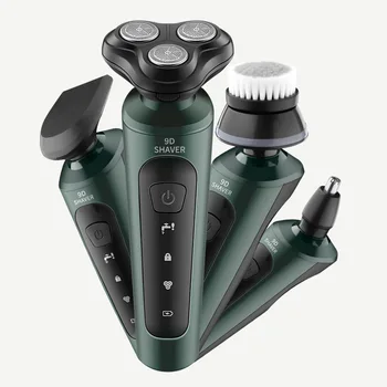 Elektrisk Barbermaskine Shaver Med 4 Hoveder Genopladelige Intimbarbering Maskine til Mænd Skæg Skraberen Våd-Tør med Dobbelt Anvendelse, Vandtæt, Hurtig Opladning