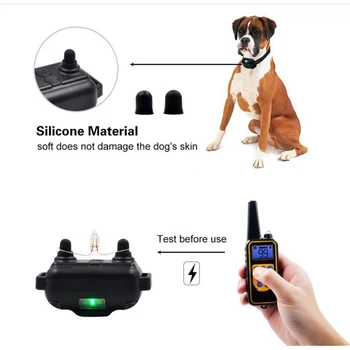 Elektriske Hund Uddannelse Krave Vandtæt, Genopladelige Fjernbetjening Pet med LCD-Display til Alle Størrelse Bark-stop Kraver 40% Off
