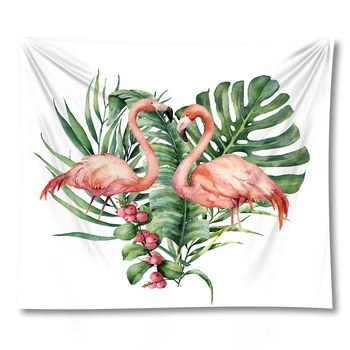 Elsker Flamingo Gobelin Væggen Hænger Klud Dyr Stranden Smide Mat Dug For Soveværelse Indretning Drop Shipping Tilpas Billede