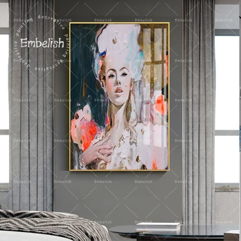 Embelish Abstrakte Fantasi Kvinde Portræt Moderne Hjem Decor Billeder Til Stue Væg Plakater HD Print på Lærred Maleri Artwok