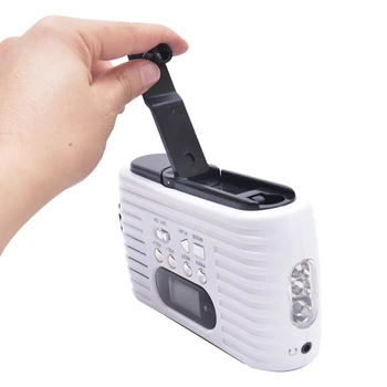 Emergency Radio Am Fm-Radio Sol Håndsving Radio med 3 lys LED Lys og 2300MAh Batteri Til Smart Telefon Oplader