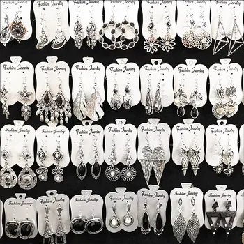 Engros 30 Par Kvinders Retro Antik Sølv Forgyldt Dråbe Øreringe Smykker Part Gaver Blande Stilarter