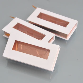 Engros Eyelash Emballage Lash Kasser Pakke Tilpasset Magnetisk Hvid Glitter 3d Mink LashesTray Makeup Opbevaring Sag Leverandører