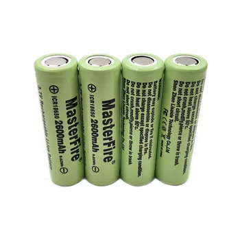 Engros MasterFire ICR18650-26F 2600mah 18650 3,7 V 9.62 Wh Genopladeligt Lithium Batteri Celle Til Lommelygte Forlygte Batterier