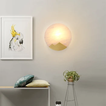 Enkel Marmor Sconce Vintage E14 Væg Lampe til Hjemmet Soveværelse Stue Kobber væglampe Indvendig Belysning Indendørs væglampe