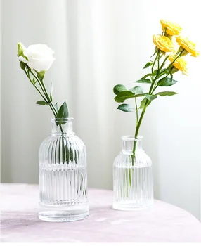 Enkel, Transparent Glas, Lille Vase Nordiske Dekoration Stue Blomst Hjem Vaser Aromaterapi Flaske