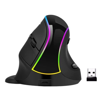 Ergonomisk Vertikal Mus Wireless Gaming Mouse Genopladelige Rgb Led-Baggrundsbelyst Hånd Mus til Computer