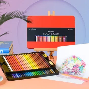 Erhverv 24/48 farver fedtet farvet blyant sæt vand-opløselige farvet blyant sæt gaveæske hånd-malet skole kunst forsyninger