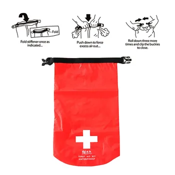 Erhverv førstehjælp Taske Nødsituation Kits Tom Travel Tør Pose Rafting Camping Bærbare Medicinsk Taske Rød Farve Vandtæt 1,2 L/5L/8