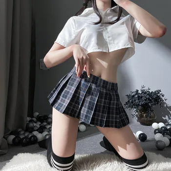 Erotisk Cosplay Schoolgirl Kawaii Undertøj Animationsfilm Halloween Outfits til Kvinder, Rollespil Kostumer med Strømpe Studerende Ensartet 2021