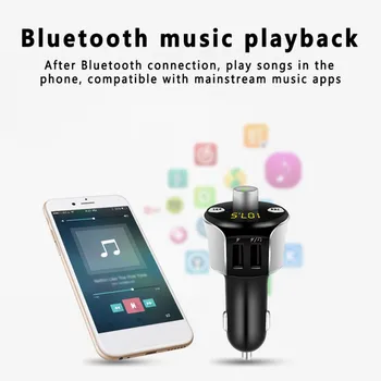 Eshowee Bil FM-Senderen Bluetooth Bil Oplader Lyd MP3-Afspiller Bil Kit 3.4 En Dobbelt USB Bil Oplader For iPhone Xiaomi