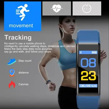 Eshowee Smart Armbånd Ur Vandtæt Sport Armbånd Blodtryk puls Overvågning Bærbare Enheder Til Android, IOS