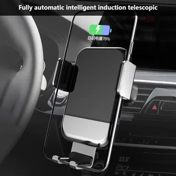 Eshowee Smart Elektrisk Induktion Udtrækkelig Trådløs Opladning Bil telefonholder Støtte Til iPhone 12 11 XS X XR Samsung, Huawei