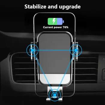 Eshowee Smart Elektrisk Induktion Udtrækkelig Trådløs Opladning Bil telefonholder Støtte Til iPhone 12 11 XS X XR Samsung, Huawei