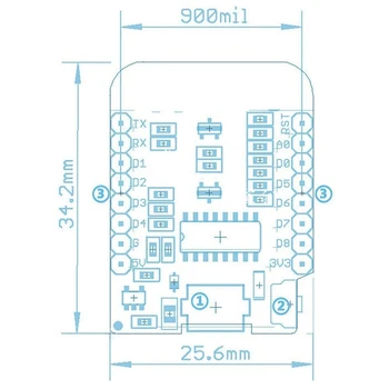 ESP8266 ESP-12 ESP-12F NodeMcu Mini D1 Modul WeMos Lua 4M Bytes WLAN, WiFi Udvikling, der er Forenelig med WeMos Mini